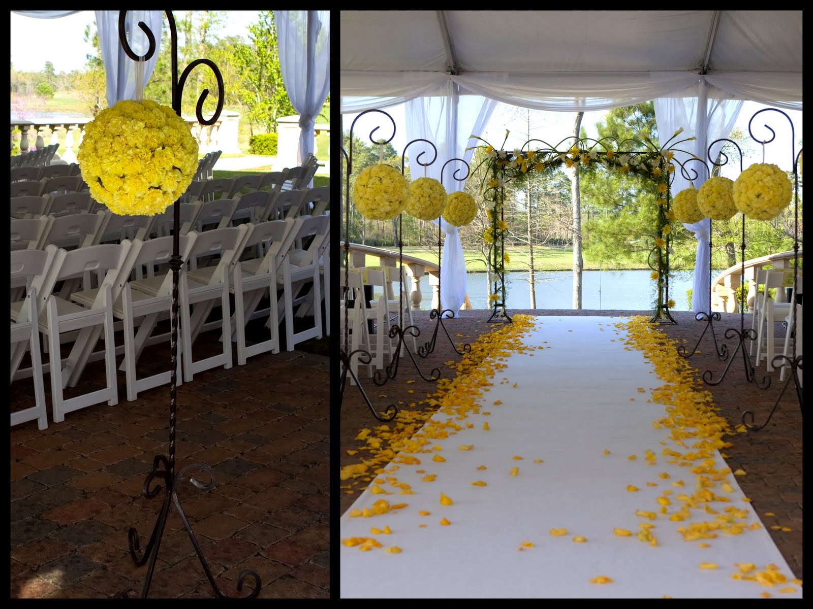 flower wedding aisle white