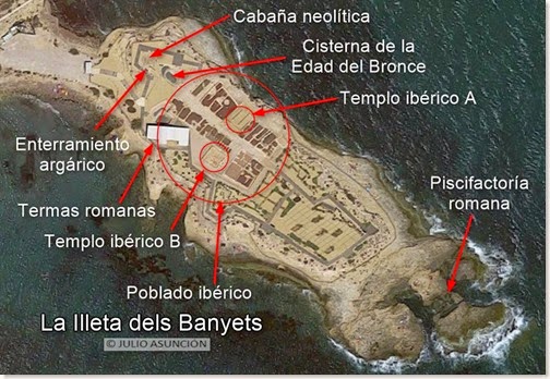 Plano-mapa de la Illeta dels Banyets - El Campello