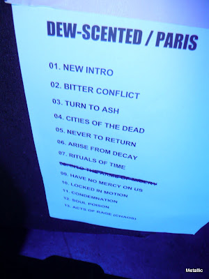 Dew-Scented : set-list @ Le Trabendo, Paris 07/05/2010