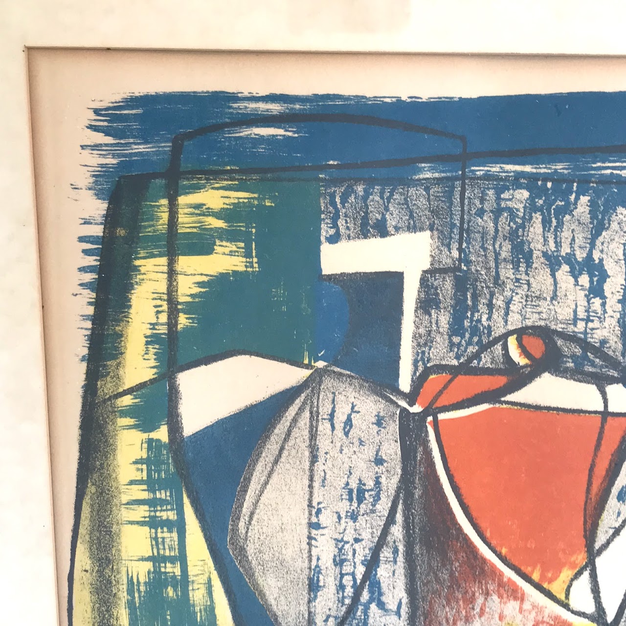 Kiernan Signed Mid-Century Modern Lithograph