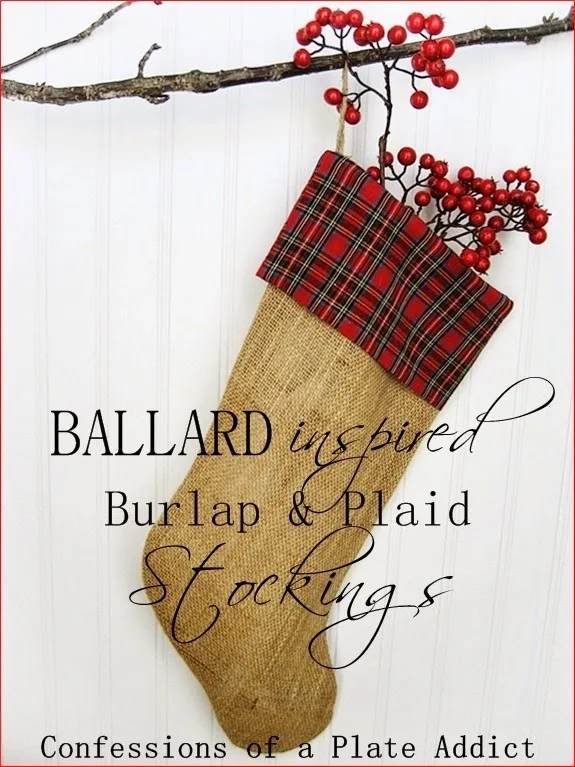 CONFESSIONS OF A PLATE ADDICT Ballard Inspired Burlap and Plaid Stockings