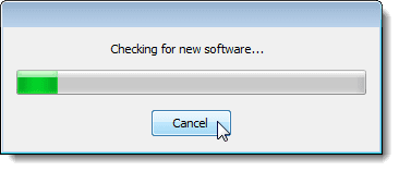 Диалоговое окно «Проверка нового программного обеспечения»