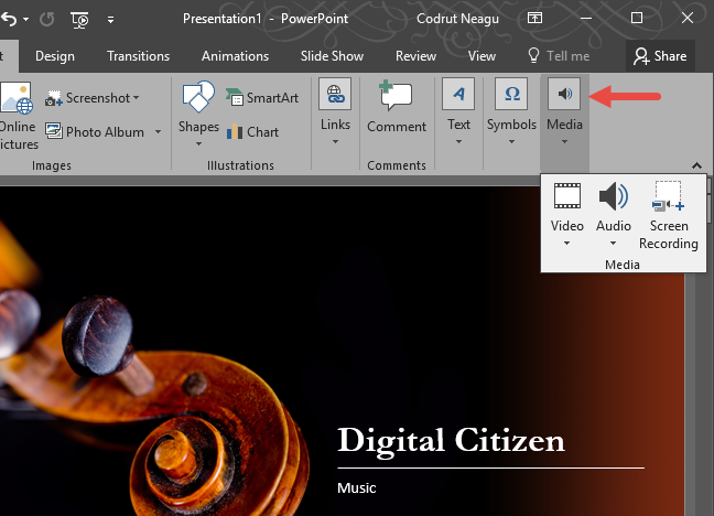 PowerPoint, audio, invoegen