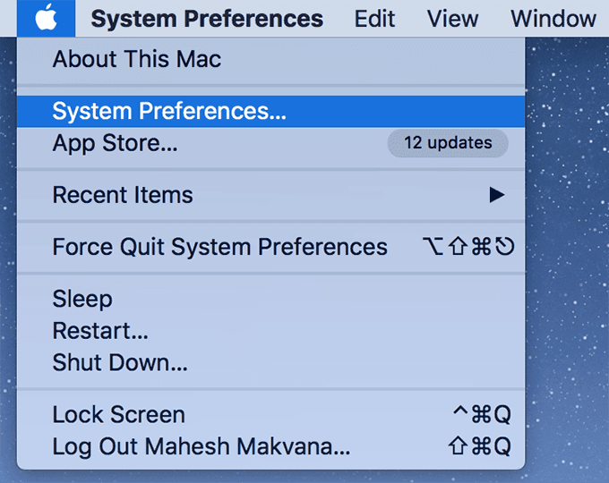 Apple > Preferencias del Sistema
