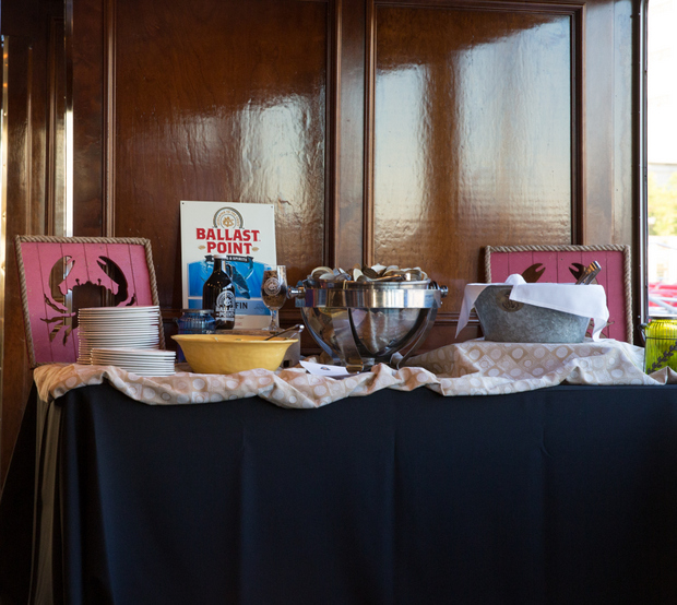 photo of a buffet table with dishes