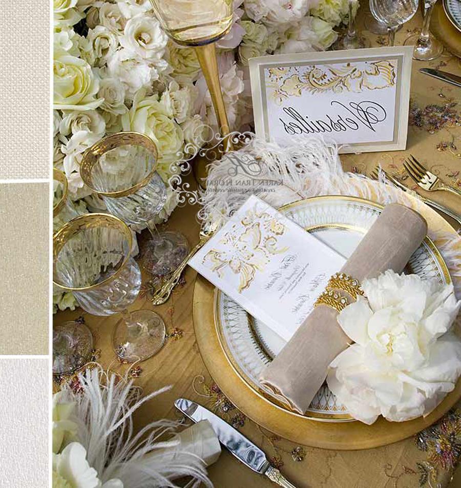 gold white wedding,