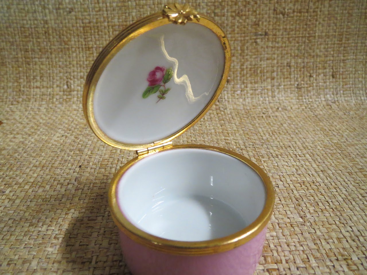 Limoges Pink Pill Jar