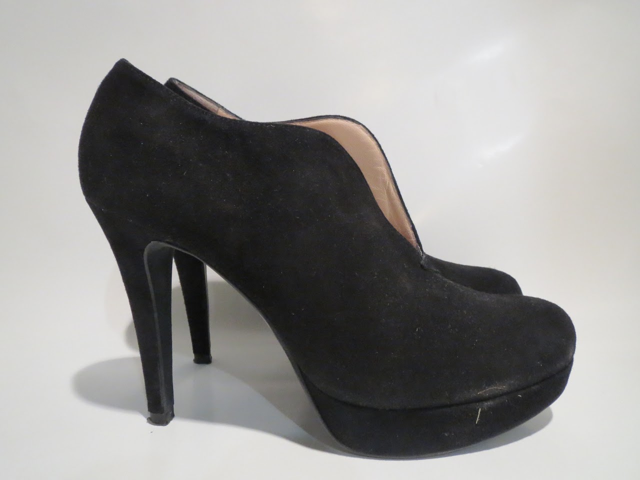 Barney's Black Suede Pumps