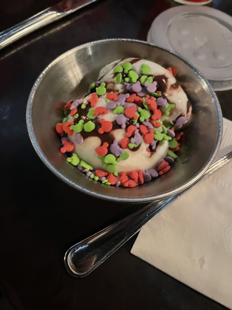 Gluten free kids ice cream sundae