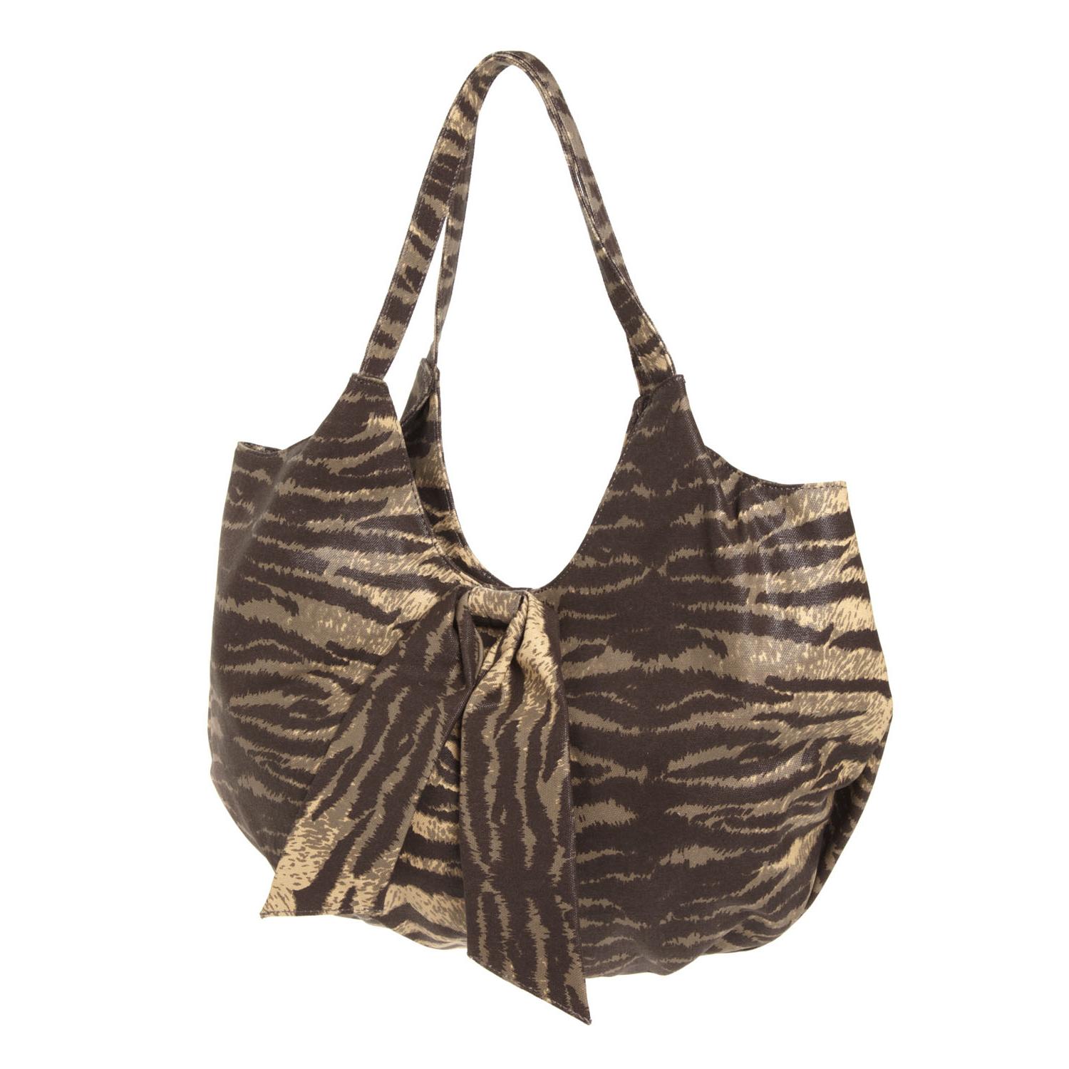 Brown Tiger Print Shoulder Bag