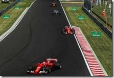 Le due Ferrari precedono una Mercedes nel gran premio d'Ungheria