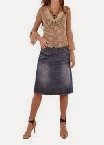 <br />Style J Sparkle Me Blue Denim Skirt