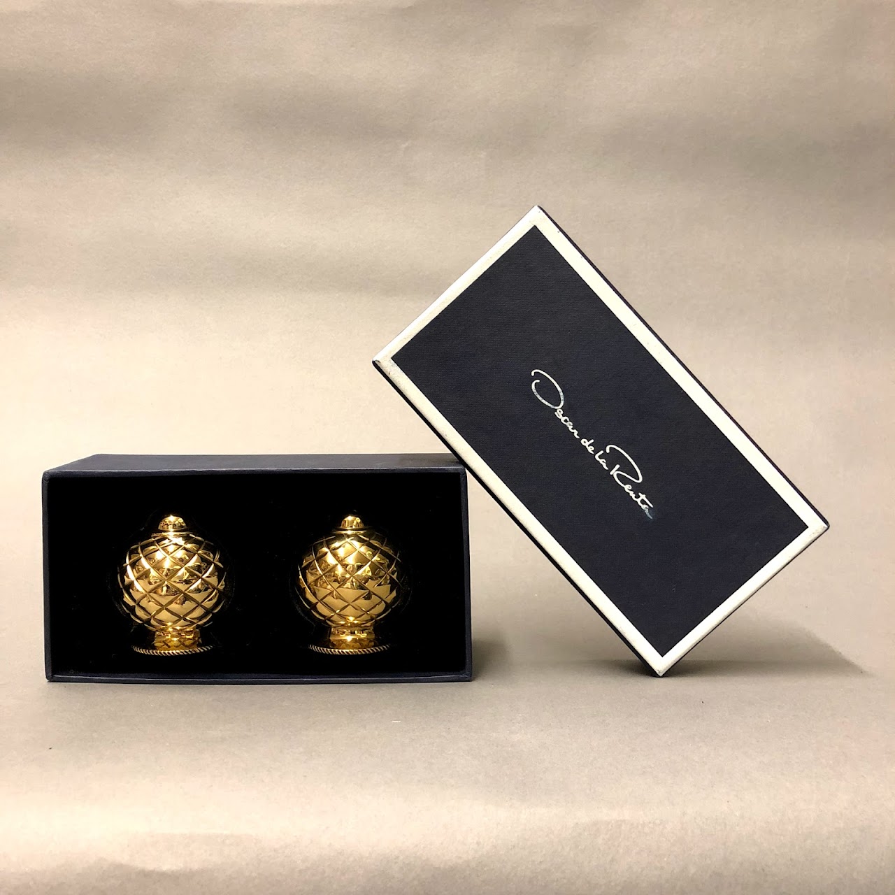 Oscar de la Renta Brass Salt & Pepper Shakers