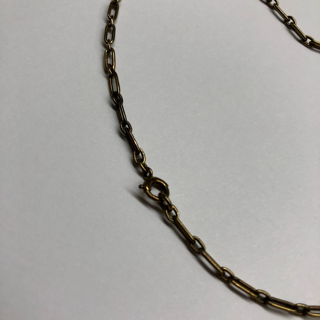 14K Green Gold and Enamel Chain Necklace