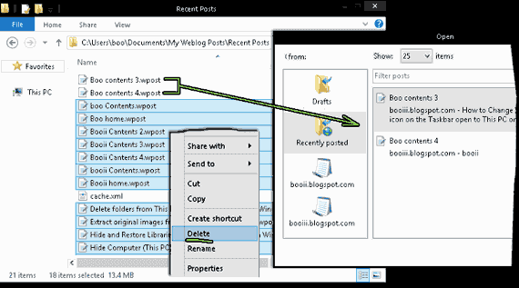 How to delete only Recent&Draf post on Windows live writer GUI