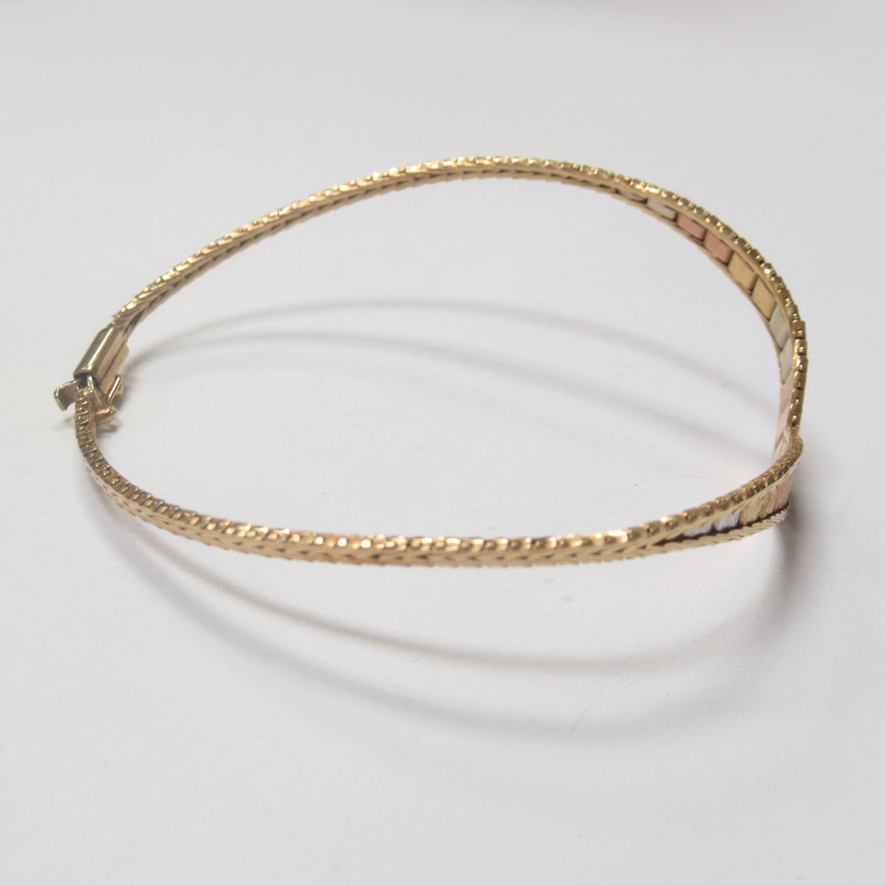14K Tri Color Gold Necklace, Bracelet & Earring Set