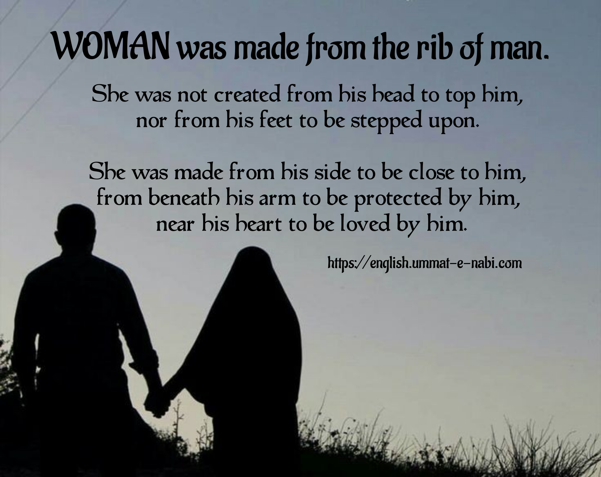 WOMAN was made from the rib of man - English | Ummat-e-Nabi.com