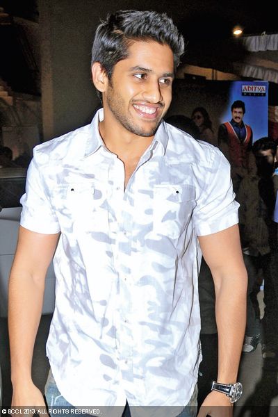 Naga Chaitanya arrives for the audio launch of Telugu movie 'Mr Pellikoduku', held in Hyderabad.