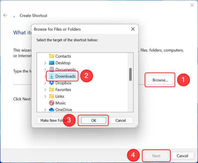 Crear un acceso directo a una carpeta no es diferente de crear uno para una aplicación o un archivo