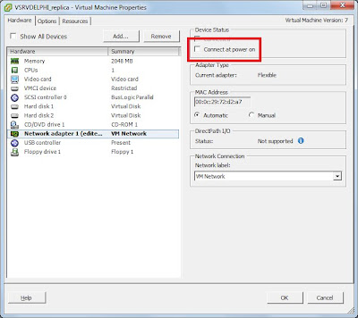 Iniciar mquina virtual replicada en VMware vSphere Client