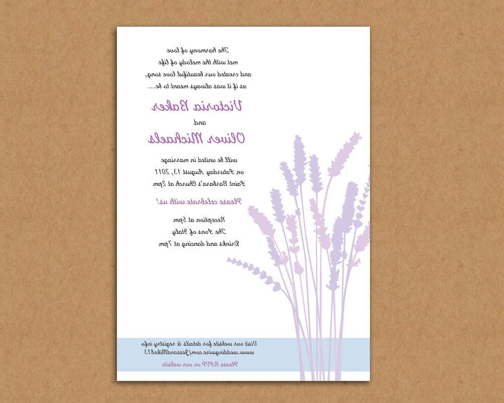 DIY Printable Wedding Invitation - Lavender Fields. From emandbee