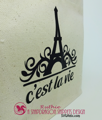 EIFFEL TOWER C’EST LA VIE VINYL STENCIL, SnapDragon Snippets, Ruthie Lopez, My Hobby My Art 3