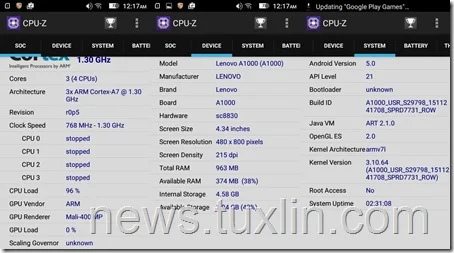 Benchmark Lenovo A1000