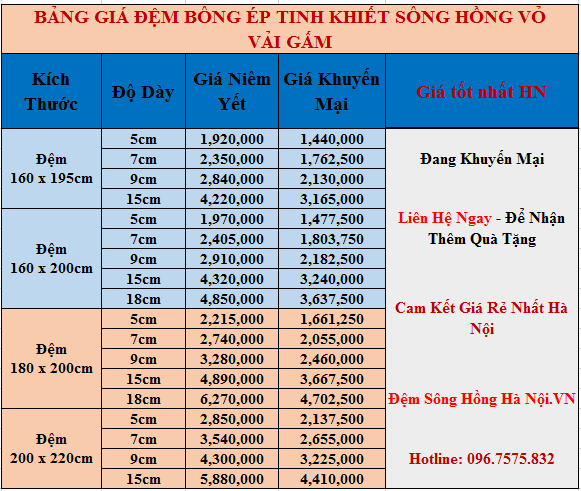 Ưu Đãi Cực Khủng Chăn Ga Gối Đệm Sông Hồng Trong Tháng 9 | Đại Lý Phân Phối Đệm  Sông Hồng Chính Hãng Tại Hà Nội