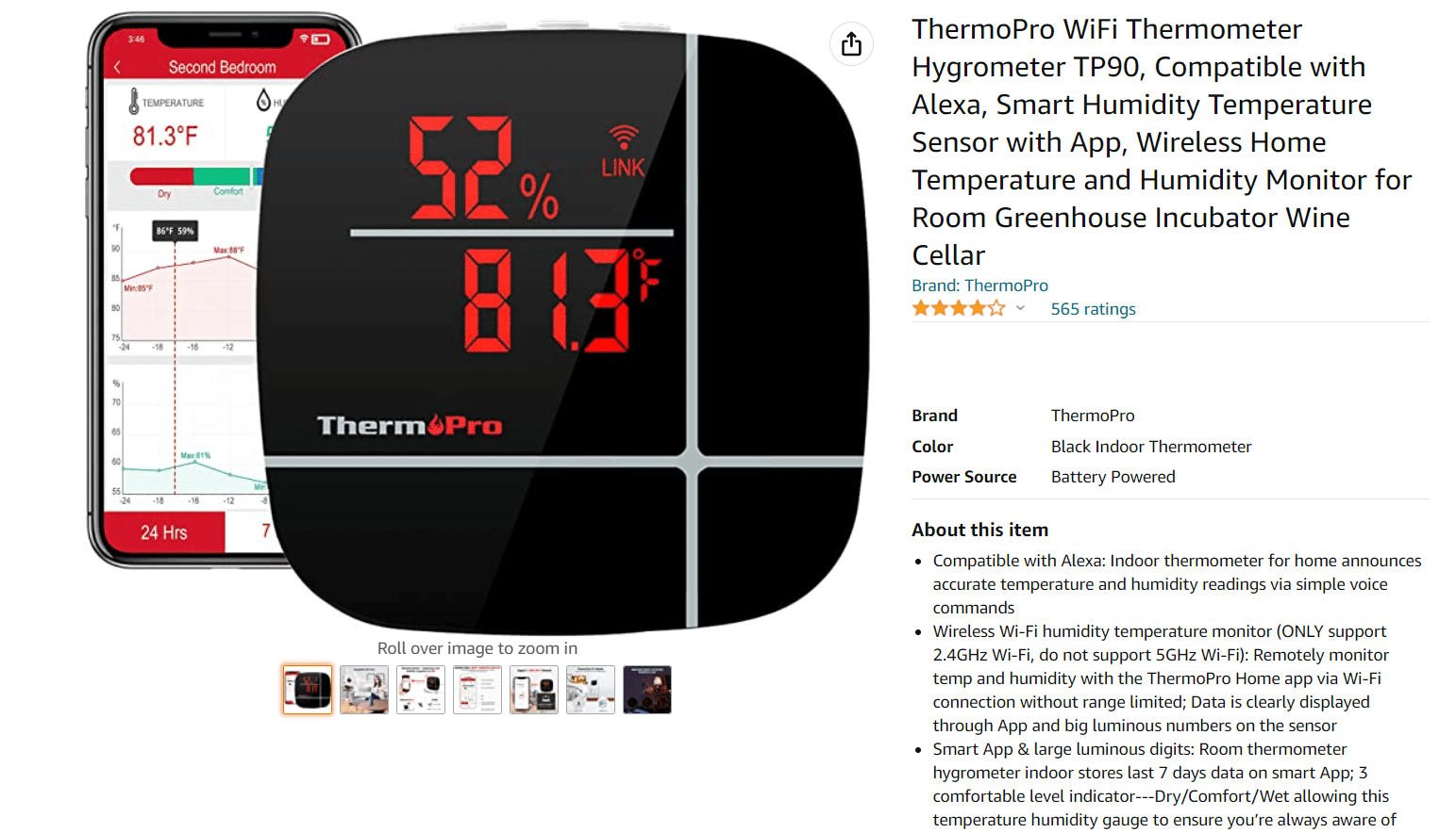 Thermomètre Wi-Fi ThermoPro TP90