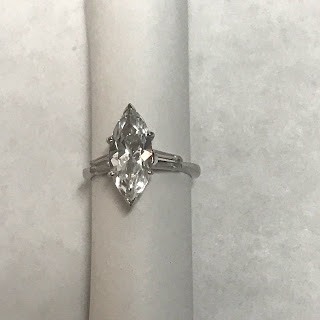 14K White Gold and Stone Ring