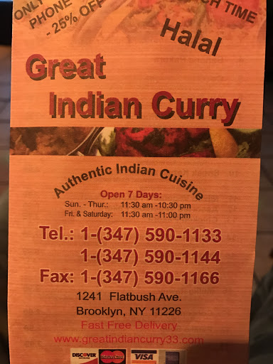 Indian Restaurant «Great Indian Curry», reviews and photos, 1241 Flatbush Ave, Brooklyn, NY 11226, USA