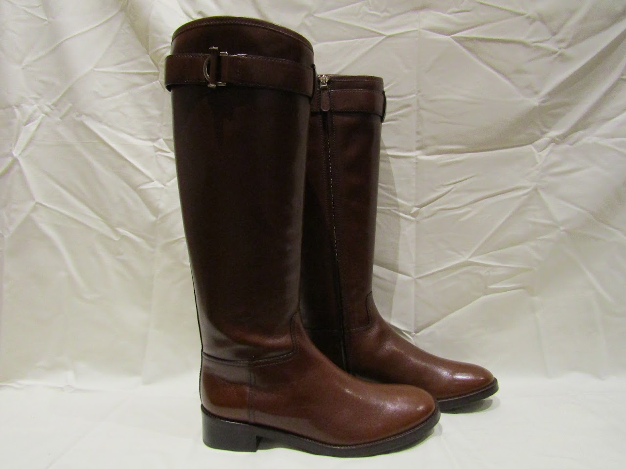 Tory Burch Brown Leather Riding Boots