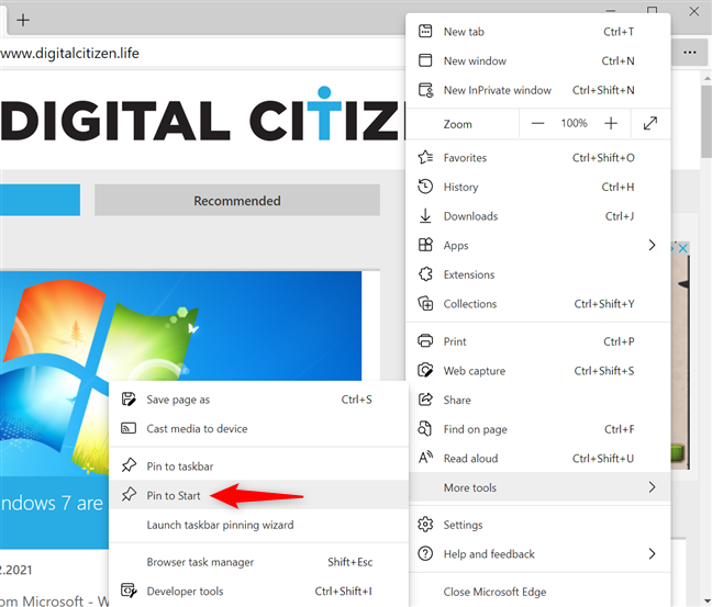 Come aggiungere siti Web o pagine Web con Edge