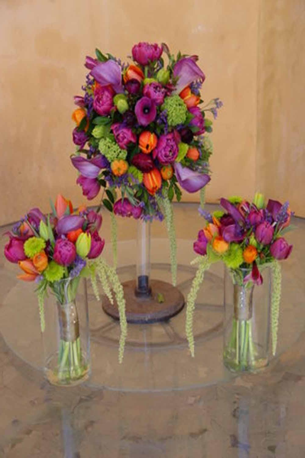 purple centerpieces for