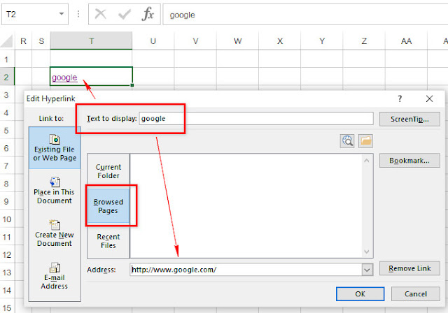 การใช้ Hyperlink ไปเวปเพจ google Using Hyperlink link to google web page