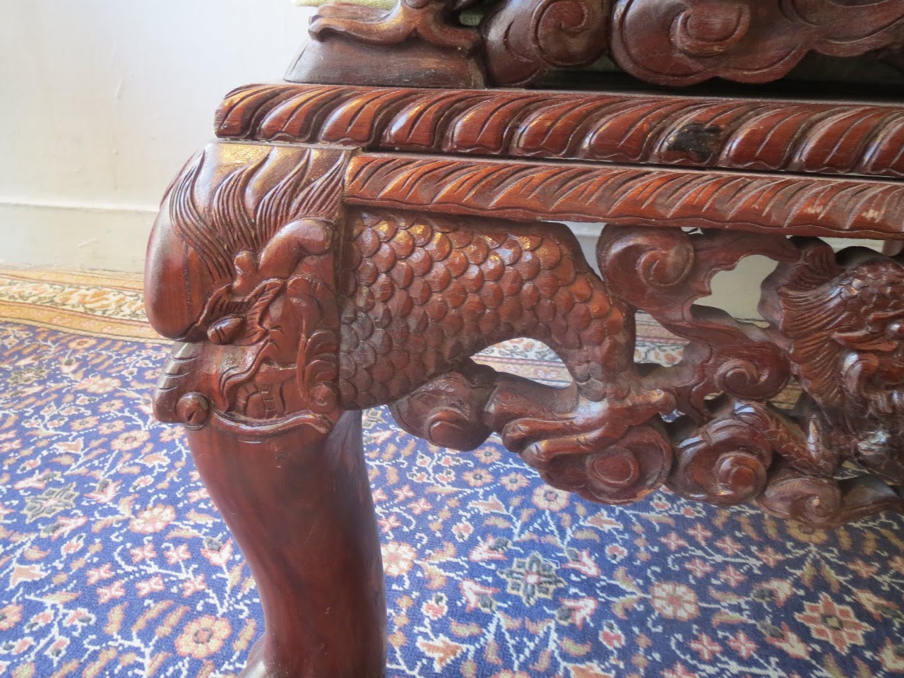 Vietnamese Carved Dragon Chair