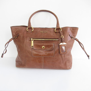 Prada Brown Leather Shoulder Bag