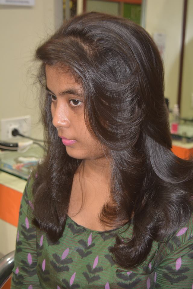 Indian girl's mid back length layer hair cut makeover - Village Barber ...