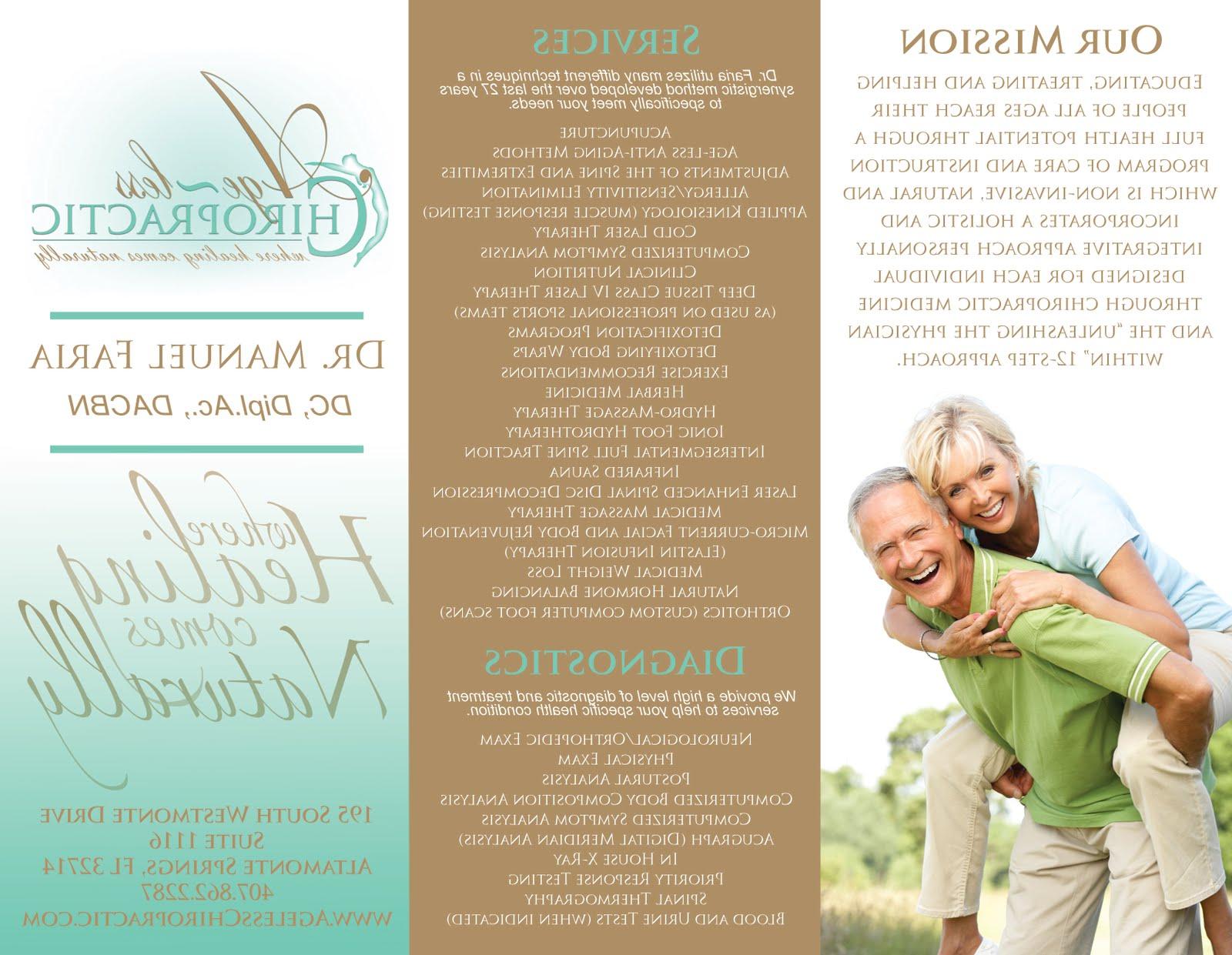 Age-less Chiropractic tri-fold