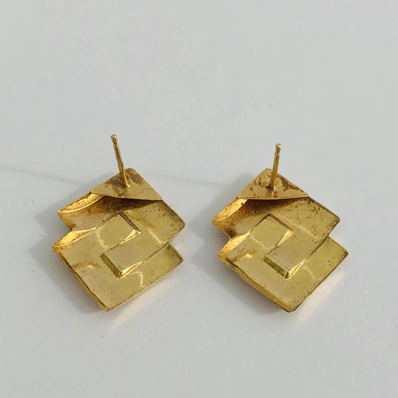 14K Gold Geometric Earrings