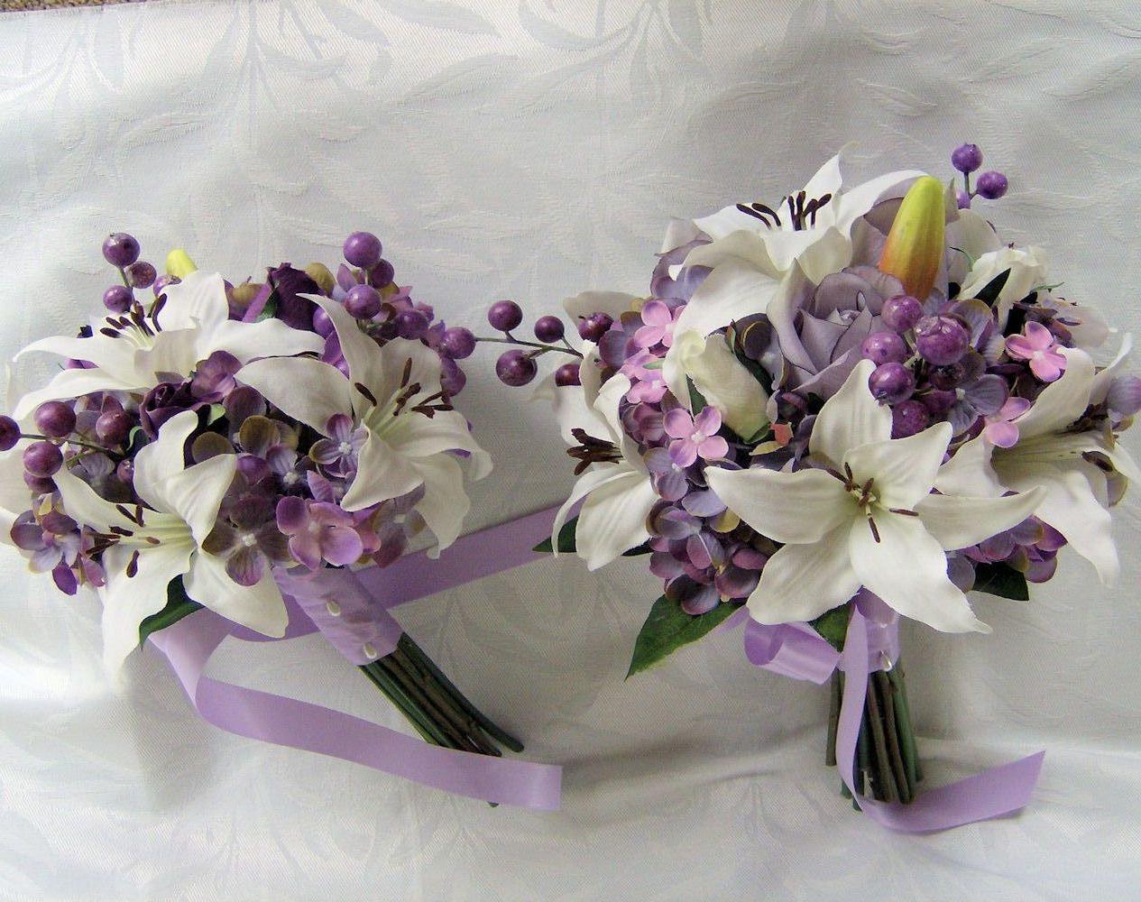 Silk flower bridal bouquet 6