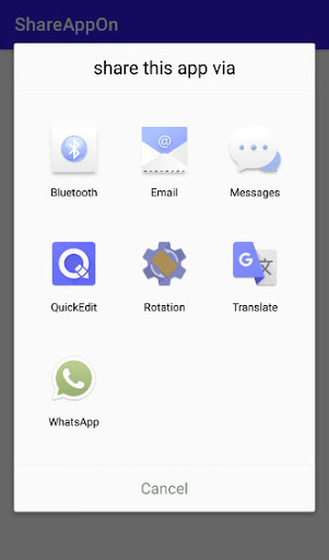 make share app in android studio 