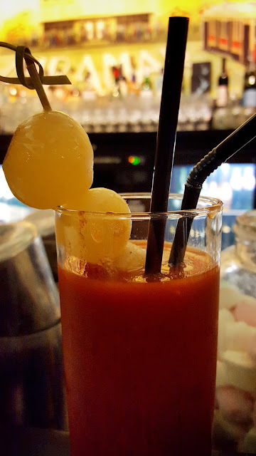 Close shot of a spicy tomato juice at the Roxy Cinema, Wellington (NZ)