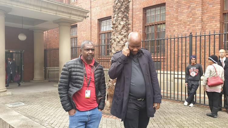 Marshall Dlamini (right) and Godrich Gardee at the Cape Town Magistrate's Court on Wednesday.