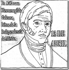 Galeana para colorear | 13 de abril natalicio de Galeana 