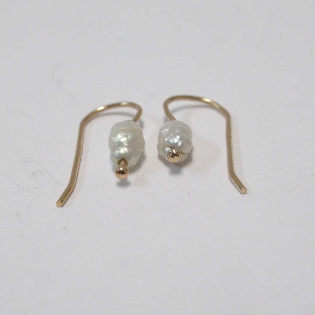 14K Gold and Seed Pearl Earrings