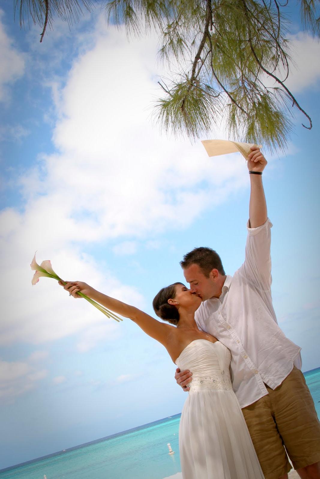 Traditional Cayman Beach Wedding Good Choice for Topeka, KS Couple