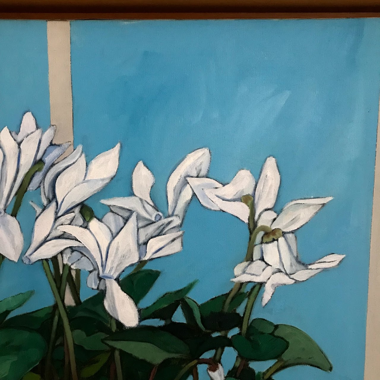 Norman Sunshine 'Cyclamen' Oil Painting