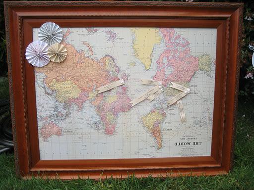 The couple framed a map,