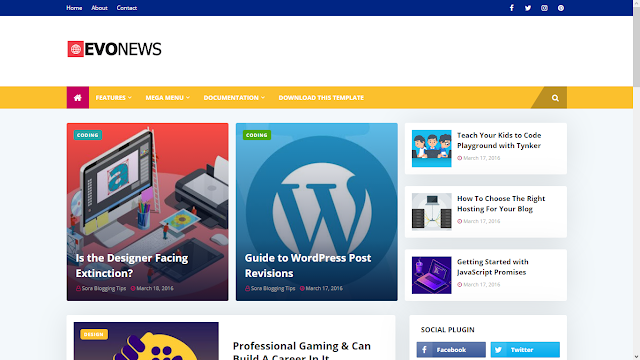 EvoNews Blogger Template